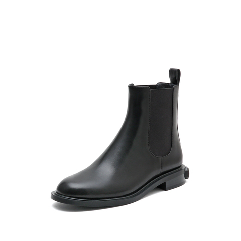 思加图2022冬季新款时尚切尔西靴短靴女皮靴EFD01DD2