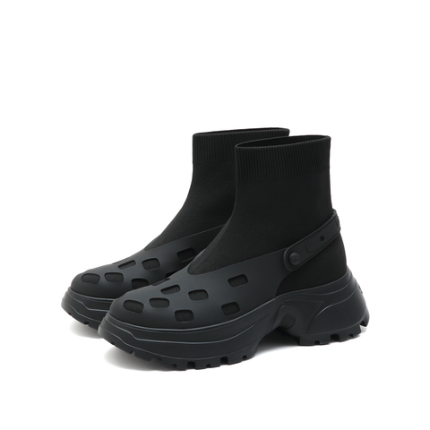 思加图2022冬季新款厚底弹力袜靴瘦瘦靴女短靴子EFU02DD2