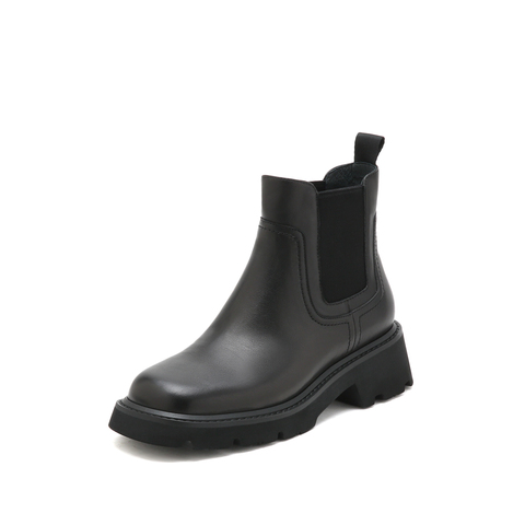 思加图2022冬季新款时尚切尔西靴短靴女皮靴Y0805DD2