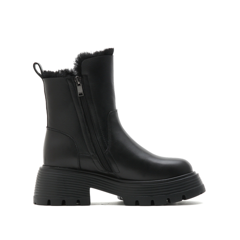 思加图2022冬季新款保暖厚底时尚雪地靴短靴女皮靴M2118DD2