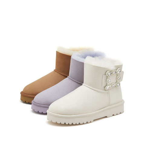 思加图2022冬季新款保暖毛里雪地靴时装短靴女靴子A5121DD2