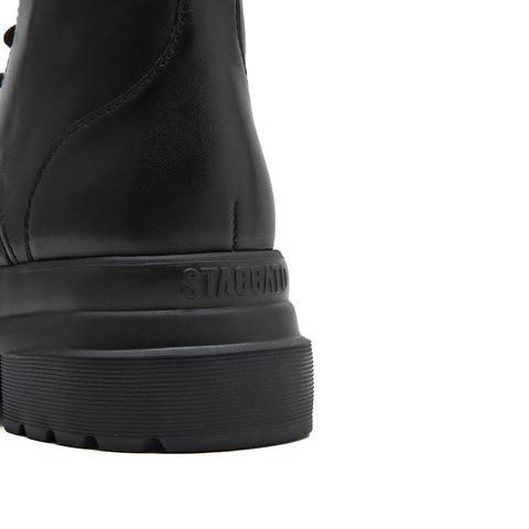 思加图2022冬季新款英伦风厚底马丁靴中筒靴女皮靴EF309DZ2