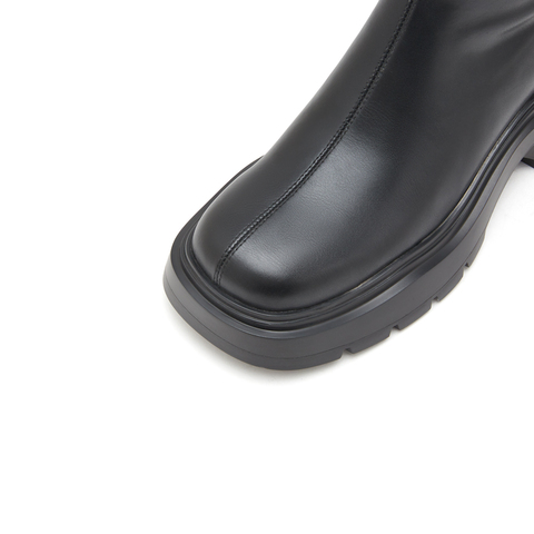 思加图2022冬季新款西部牛仔靴骑士靴长靴高筒靴女靴子J2853DG2