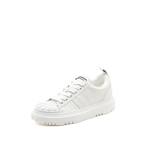 思加图2022秋季新款系带厚底板鞋圆头休闲鞋单鞋女皮鞋9AY70CM2