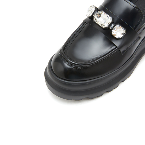 思加图2023春季新款英伦风乐福鞋厚底JK鞋女皮鞋子EF305AA3