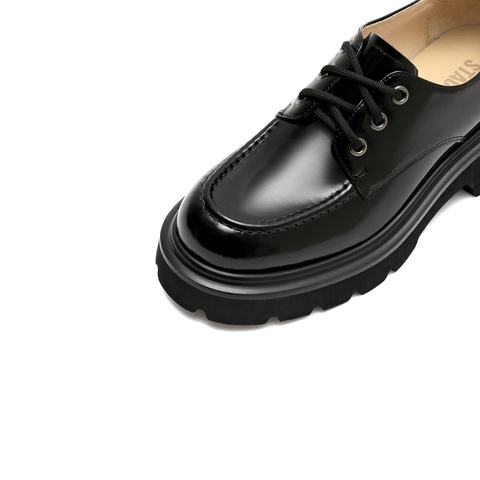 思加图2023秋季新款复古系带牛津鞋厚底增高皮鞋女满帮单鞋S8332CM3