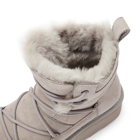 思加图2023冬季新款复古雪地靴保暖毛里中靴厚底女皮靴S1353DD3