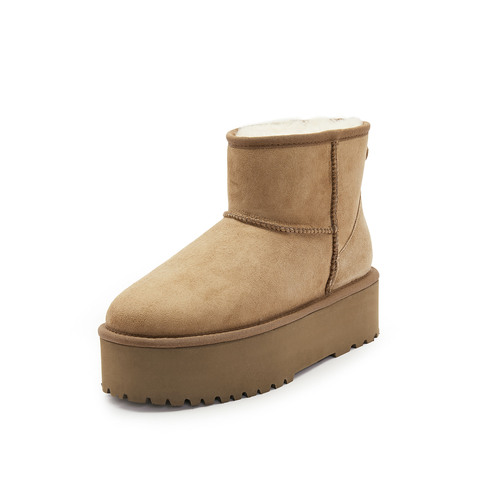 思加图2023冬季新款保暖雪地靴短靴厚底毛里时装靴女皮靴S1354DD3
