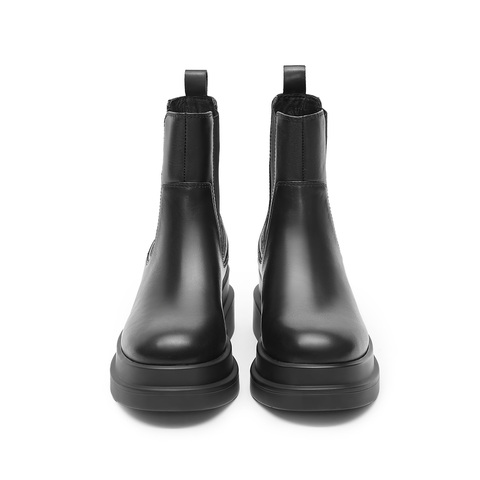 思加图2023冬季新款英伦风切尔西靴烟筒靴厚底短靴黑色女靴S6562DD3
