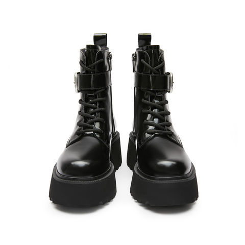 思加图2023冬季新款英伦风马丁靴中靴厚底增高时装靴女子靴S9681DZ3