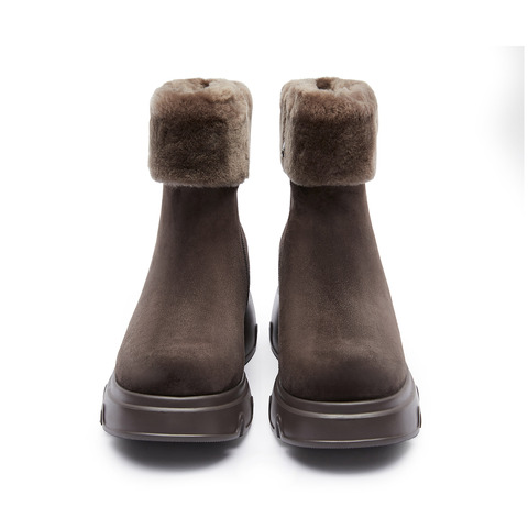 思加图2023冬季新款美拉德雪地靴保暖厚底短靴时装靴女皮靴S6351DD3