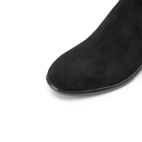 思加图2023冬季新款时尚长靴高筒靴时装靴粗跟绒面女皮靴ESA02DG3