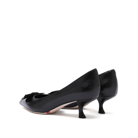 思加图2023秋季新款奥黛丽的酒法式尖头单鞋中跟鞋一脚蹬职业女皮鞋EDK44CQ3