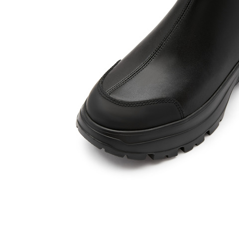 思加图2023冬季新款奶油鞋中筒靴瘦瘦靴厚底增高时装靴女靴EFU26DZ3