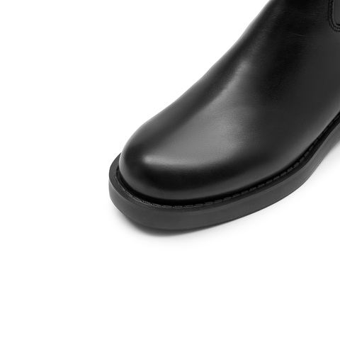 思加图2023冬季新款英伦风链条骑士靴长靴高筒靴粗跟女皮靴EFF33DG3