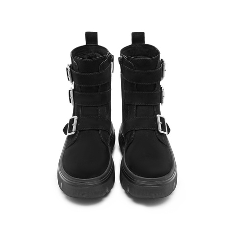 思加图2023冬季新款复古雪地靴保暖毛里短靴时装靴女皮靴ESF13DZ3