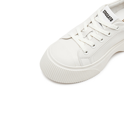 思加图2024春季新款饼干鞋小白鞋厚底板鞋运动休闲鞋女鞋S2339AM4