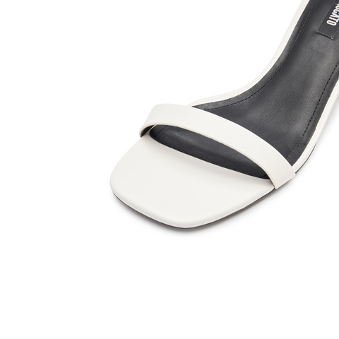 思加图2024夏季新款Diva粗跟鞋优雅一字带凉鞋方头女凉鞋EG001BL4