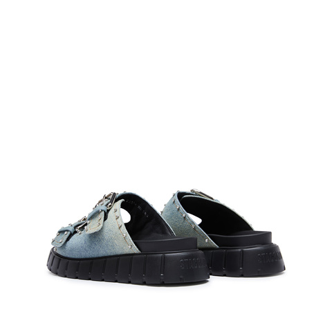 思加图2024夏季新款流浪牛仔勃肯拖鞋厚底凉拖鞋外穿女拖鞋EJO08BT4