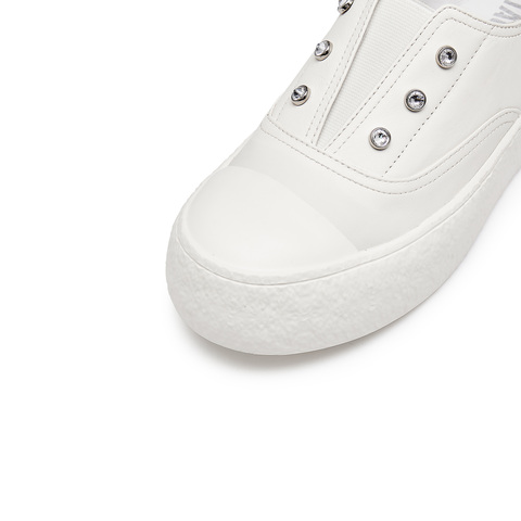 思加图2024秋季新款百搭板鞋小白鞋厚底休闲鞋一脚蹬女鞋F1386CA4