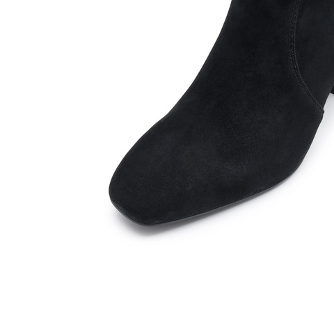 思加图2024冬季新款沙丘恋人高跟短靴时装靴气质通勤女皮靴EYJ06DD4