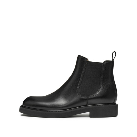 思加图2024冬季新款约克靴英伦风切尔西靴短靴低靴粗跟男靴子E1K09DD4