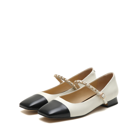 思加图2024春季新款复古方头玛丽珍鞋单鞋女皮鞋C2391AQ4