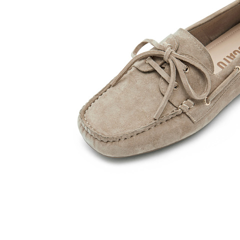 思加图2024秋季新款英伦风豆豆鞋平底鞋一脚蹬单鞋女鞋子S8581CA4