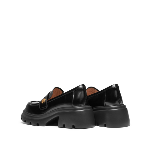 思加图2024秋季复古乐福鞋一脚蹬厚底增高小皮鞋单鞋女鞋J1883CA4