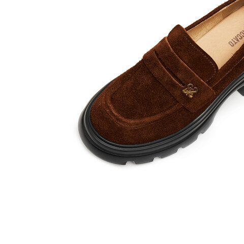 思加图2024秋季复古乐福鞋一脚蹬厚底增高小皮鞋单鞋女鞋J1883CA4