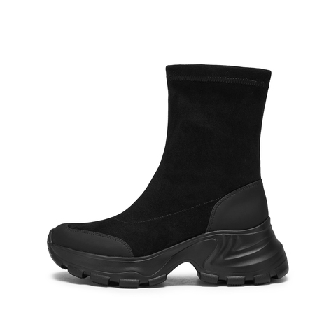 思加图2024冬季复古运动靴短靴厚底增高时装靴女靴子Y2139DD4