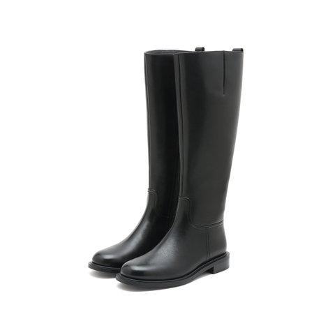 思加图2023冬季骑士靴时装靴长靴高筒靴粗跟女皮靴EFD06DC4