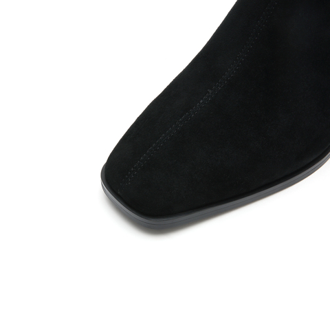 思加图2024冬季新款通勤方头时装靴短靴子女皮靴Y2180DD4