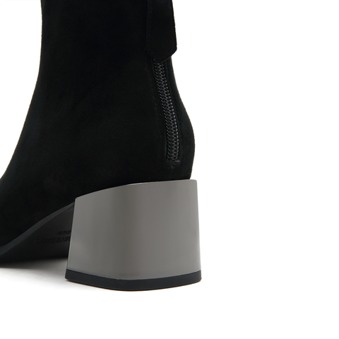 思加图2024冬季新款通勤方头时装靴短靴子女皮靴Y2180DD4