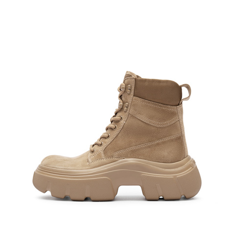 思加图2024冬季新款复古工装靴马丁靴短靴厚底时装靴女靴ESF07DD4