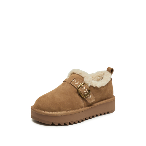 思加图2024冬季复古勃肯鞋厚底增高加绒保暖深口鞋女鞋J2022DM4