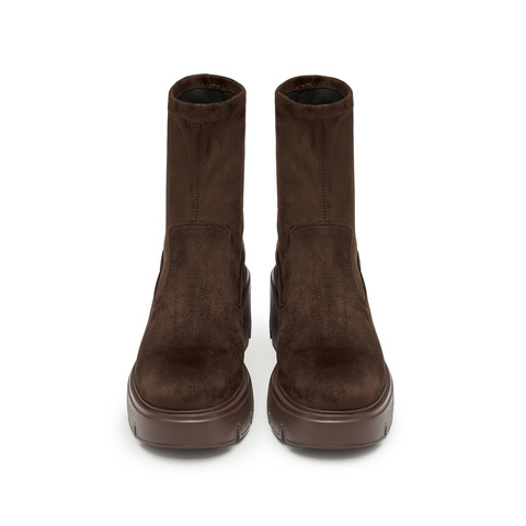 思加图2024冬季新款复古弹力靴中靴瘦瘦靴厚底增高女靴子F0512DZ4