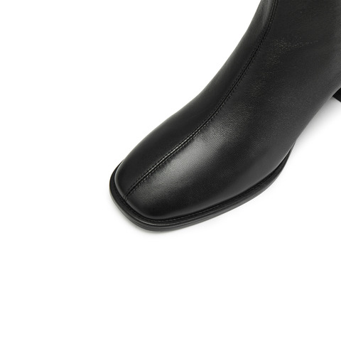 思加图2024冬季气质通勤短靴时装靴粗跟复古女靴子J2560DD4