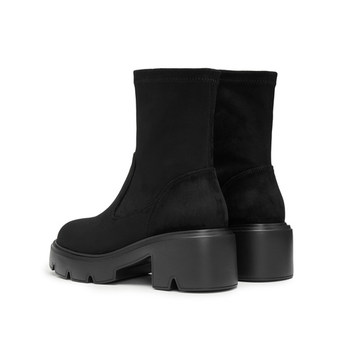 思加图2024冬季新款复古弹力靴中靴瘦瘦靴厚底增高女靴子F0512DZ4