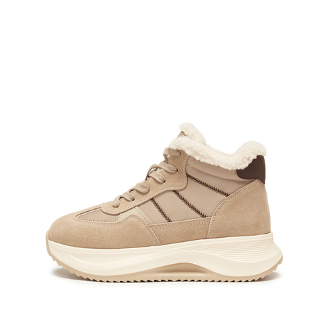 思加图2024冬季复古运动靴短靴厚底增高时装靴保暖女靴子B2558DD4