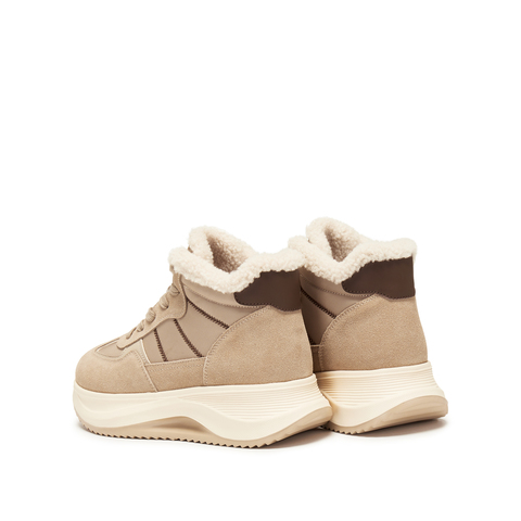 思加图2024冬季复古运动靴短靴厚底增高时装靴保暖女靴子B2558DD4