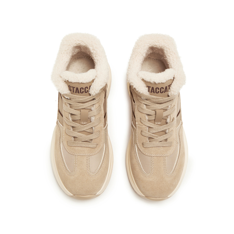 思加图2024冬季复古运动靴短靴厚底增高时装靴保暖女靴子B2558DD4