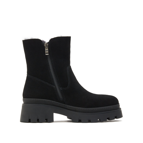 思加图2024冬季新款保暖毛里雪地靴厚底短靴女皮靴M7121DD4