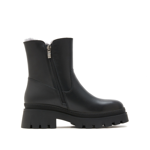 思加图2024冬季新款保暖毛里雪地靴厚底短靴女皮靴M7121DD4