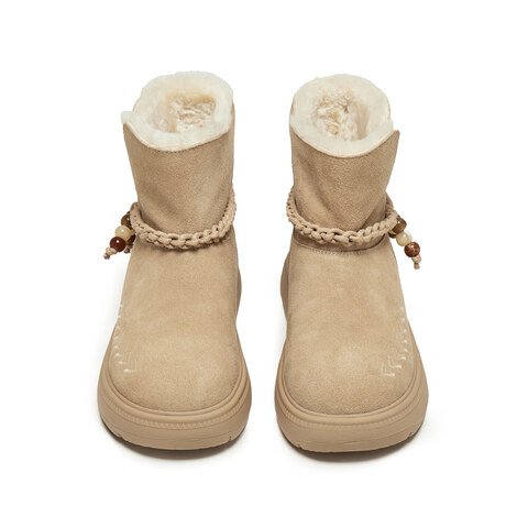 思加图2024冬季复古雪地靴毛里保暖厚底短靴时装靴女靴J5522DD4