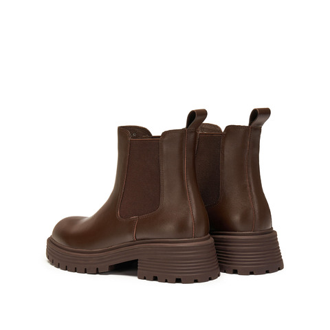 思加图2024冬季英伦风切尔西靴烟筒靴中靴时装靴女靴B6987DD4