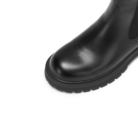 思加图2024冬季英伦风切尔西靴烟筒靴中靴时装靴女靴B6987DD4