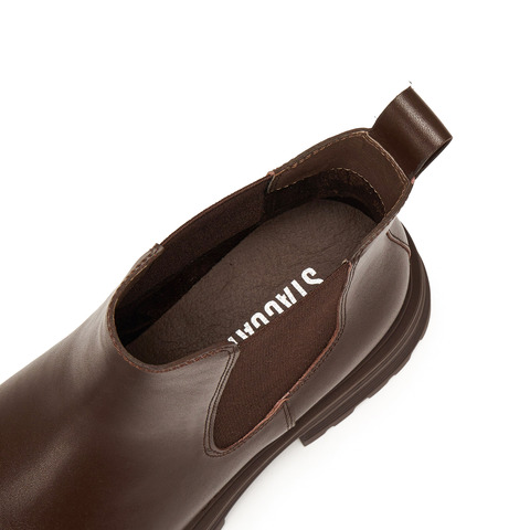 思加图2024冬季英伦风切尔西靴烟筒靴中靴时装靴女靴B6987DD4