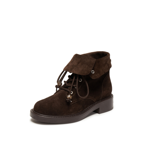 思加图2024冬季复古马丁靴中靴厚底增高时装靴女靴子B8189DZ4