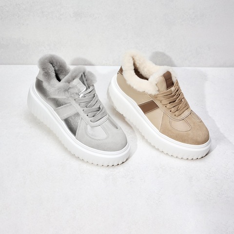 思加图2025春季新款复古德训鞋保暖厚底休闲鞋板鞋女鞋B2566AM5